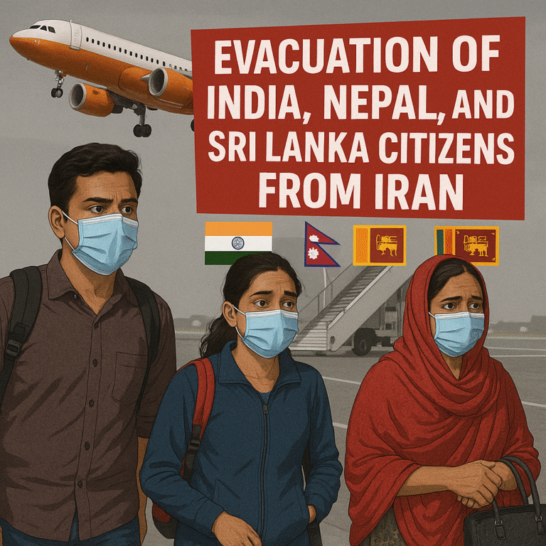 Evacuation of India Nepal and Sri Lanka Citizens from Iran